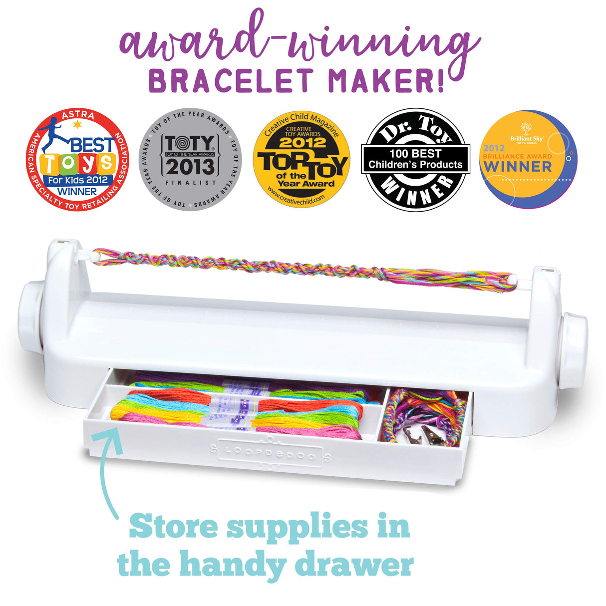 Loopdedoo DIY Friendship Bracelet Maker Kit for Kids - Make Bracelets in Minutes for Birthdays and Friendship Gifts - Award Winning Crafts Kit for Kids, Easy-to-Use, Loop Your Own Style, Aged 8+ Loopdedoo