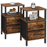 TUTOTAK End Table, Couch Side Table, Nightstand with Cloth Drawer, Set of 2, Bedside Table, Brown TB01BB066 TUTOTAK