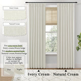 SHINELAND 108 Inch Curtains Long,Pinch Pleated Curtains Blackout Linen Black Out Extra Long Curtains for Living Room Drapes 108 Inches Long 2 Panels,Cream SHINELAND