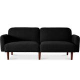 Best Choice Products 77" Mid Century Modern Boucle Loveseat Sofa, Couch, Convertible Sofa Sleeper Bed w/Real Wood, Removable Armrest - Midnight Black Best Choice Products
