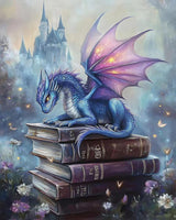 Gemozaic Paint by Numbers Kit for Adults, Dragon Adults' Paint-by-Number Kits on Canvas with Acrylic Paints and Brushes, 16 x 20 Inch Gemozaic