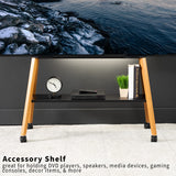 VIVO Rolling Artistic Easel 49 to 75 inch LED LCD Screen Mobile Studio TV Display Stand, Wood Accessory Shelf, Adjustable TV Mount with 4 Walnut Legs, Black Frame, STAND-TV75R VIVO