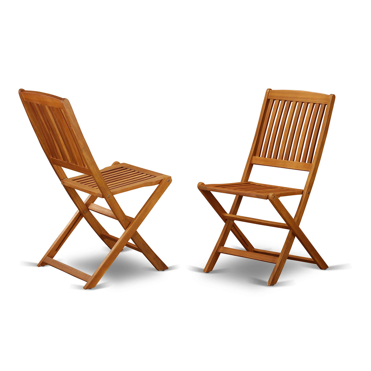 East West Furniture DICM7CWNA Diboll 7 Piece Patio Dining Set Consist of an Oval Outdoor Acacia Wood Table and 6 Folding Side Chairs, 36x60 Inch, Natural Oil East West Furniture