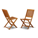 East West Furniture DICM7CWNA Diboll 7 Piece Patio Dining Set Consist of an Oval Outdoor Acacia Wood Table and 6 Folding Side Chairs, 36x60 Inch, Natural Oil East West Furniture