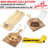 PKPKAUT 30Pcs 2" Letters Custom Wood Branding Iron Personalized for Wood Working, Leather Hats, Steak, BBQ Brander & Bread Logo, Personalized Steak Branding Iron for Food (12" Forged Handle) PKPKAUT