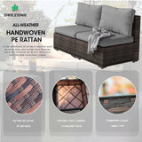 Outdoor Patio Furniture Set with Fire Pit Table, 13 Pieces Outdoor Furniture Set Patio Sectional Sofa w/42in Propane Fire Pit, PE Wicker Rattan Patio Conversation Sets - Grey Grezone