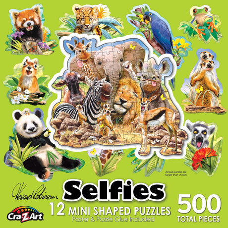RoseArt - Mini-Shaped - Jungle Selfies - 500 Piece Jigsaw Puzzle for Adults RoseArt