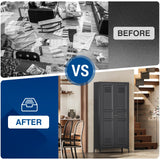 Fesbos Metal Storage Cabinet-61” Tall Steel File Cabinets with Doors and 4 Adjustable Shelves-Black Steel Storage Cabinet for Home,Kitchen, School, Office, Garage Fesbos