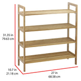 Oceanstar 4-Tier Bamboo, Natural Shoe Rack, Medium Oceanstar