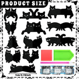 Saillong 12 Pcs Black Cat Diamond Painting Bookmark Cute Cat Diamond Art Kits for Aldults Animal Magnetic Bookmark 5D Rhinestone Magnetic Book Page Clips for Reading Lover Gifts Office Home DIY Crafts Saillong