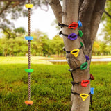 12 Ninja Tree Climbing Holds and 6.56FT Climbing Rope for Kids, Tree Climber Climbing Kit for Outdoor Ninja Warrior Obstacle Course Training TOPNEW