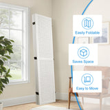 Grungis 6 Panel Room Divider with Pegboard Display 5.6FT Wood PegBoard Room Dividers, Folding Privacy Screens Portable Freestanding Partition Wall Divider for Art Shows & Room Separation, White Grungis