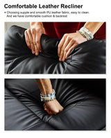 Belffin Leather Loveseat Recliner Sofa for Living Room Oversized Black Manual Reclining Couch for Living Room Double Recliner Home Theater Seating. Black Couch Belffin