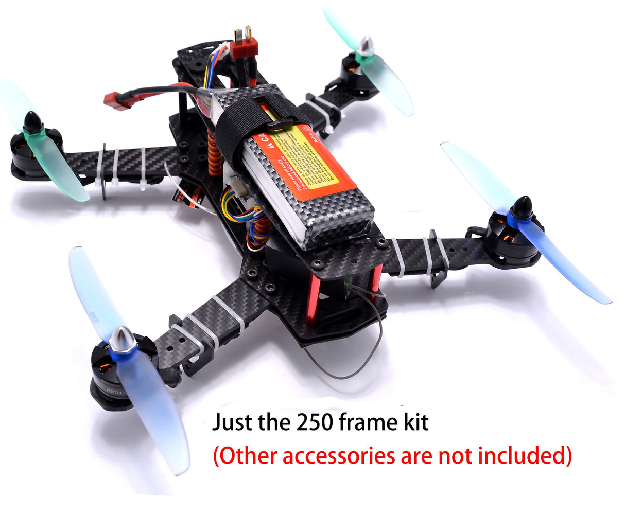 Readytosky 250mm FPV Racing Drone Frame 5 Inch Carbon Fiber Quadcopter Frame Kit with 4mm FPV Frame Arms+Lipo Battery Strap Readytosky