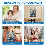 MEIYUDA Rose Diamond Painting Kits for Adults, 5D Blue Flowers Diamond Art Kits for Beginners, Floral DIY Gem Art Crystal Painting for Home Wall Decor Gift 12x16in MEIYUDA