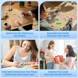 Bowetile 6PCS Flowers Diamond Art Painting Coasters Kit with Holder, Cat Diamond Art Kits for Adults Beginners, Dog Gem Art Kits for Adults, Arts and Crafts Kits for Adults for Home Decor Bowetile