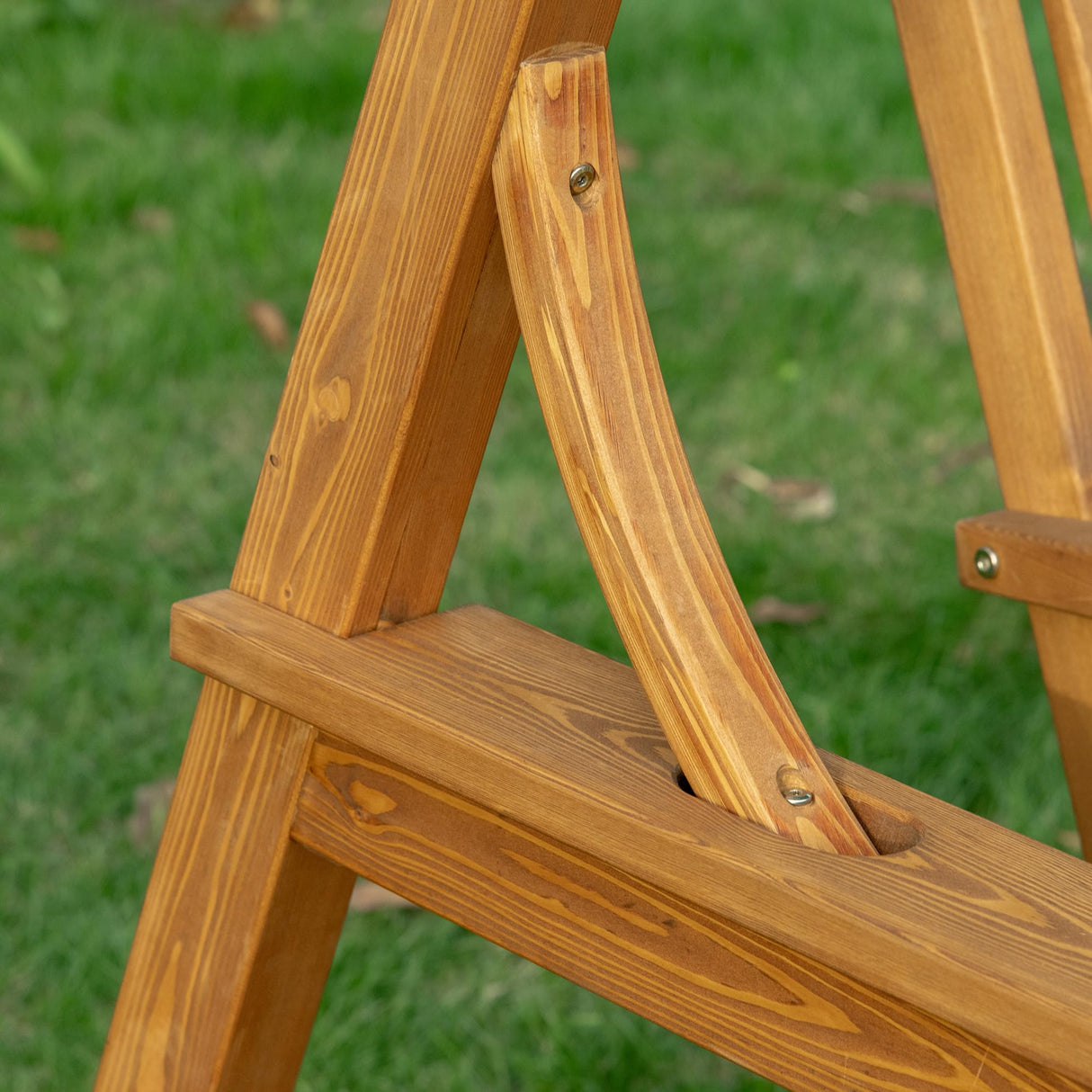 Outsunny 2 Seater Outdoor Swing Loveseat with Canopy and Hanging Chains, Patio Swing Chair, Wooden Porch Swing Glider, for Garden, Poolside, Backyard Outsunny