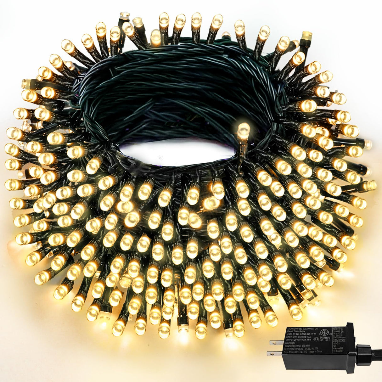 BHCLIGHT Extra-Long 95FT 240LED Christmas Lights Outdoor/Indoor, Timer & Memory & 8 Modes, Waterproof Green Wire Tree Lights for Xmas Party Garden Halloween Christmas Tree Decorations (Warm White) BHCLIGHT