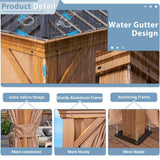 Aoxun 12' x 20' Permanent Gazebo, Wooden Finish Coated Aluminum Frame Canopy with Dual-Layer Galvanized Steel Hardtop Top, Outdoor Metal Pavilion, for Deck, Patio and Backyard Aoxun