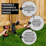 WIMART Fence Post Repair Kit 4''x4'', Heavy Duty Steel Fence Post Anchor Ground Spike 4''x4'' for Wooden Fence Post Repair, Wooden Fence Base WIMART