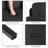 STHOUYN 2 Piece Upholstered Sectional Sofa Set Couches Sofas Living Room Furniture Sets, Loveseat with USB & Accent Chair, Grey Couch Bedroom Livingroom Apartment (2, Dark Grey) STHOUYN