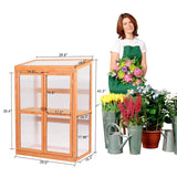 MCombo Greenhouse Wooden Cold Frame Greenhouse, Garden Portable Mini Greenhouse Cabinet, Raised Flower Planter Shelf Protection for Outdoor Indoor MCombo