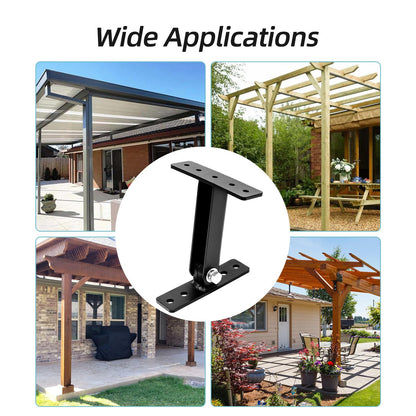 TOPTGO 3 Pack Roof Riser Brackets Kit,Patio Roof Riser,Pergola Roof Riser Beam Brackets,Adjustable Heavy Duty Pergola Roof Brackets for Wood Patio Cover Pergola Gazebo