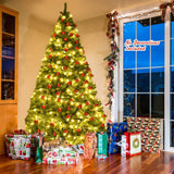 SPSUPE, Classic Unlit Artificial Christmas, Premium Hinged Spruce Full Tree with Solid Metal Stand (9FT), Green, Christmas Tree SPSUPE