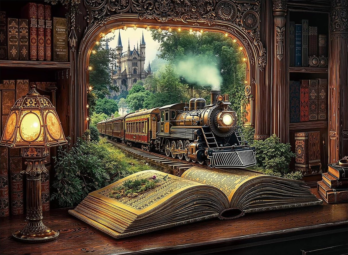 WUDWL Diamond Art Kits for Adults Beginner, Magic Castle DIY Modern Diamond Painting Kits 5D Diamond Dots Gem Art Crafts with Tools,Round Full Drill Funny Crafts for Home Wall Decor&Gift-12x16inch WUDWL