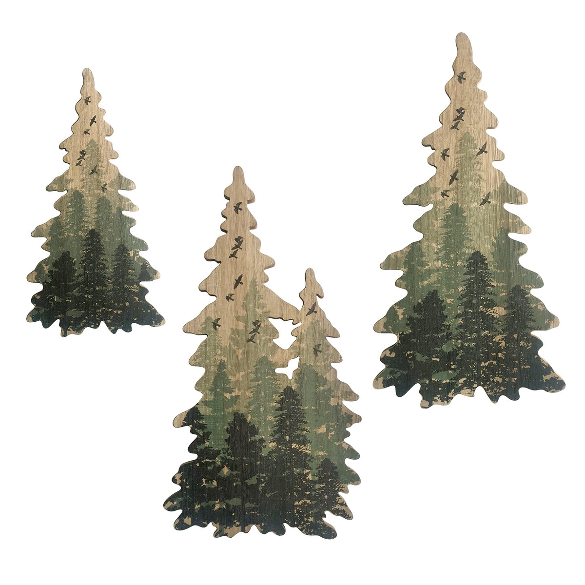 Limygus Woodland Wall Art Paintings Bushes Wall Decorations Set of 3 Limygus