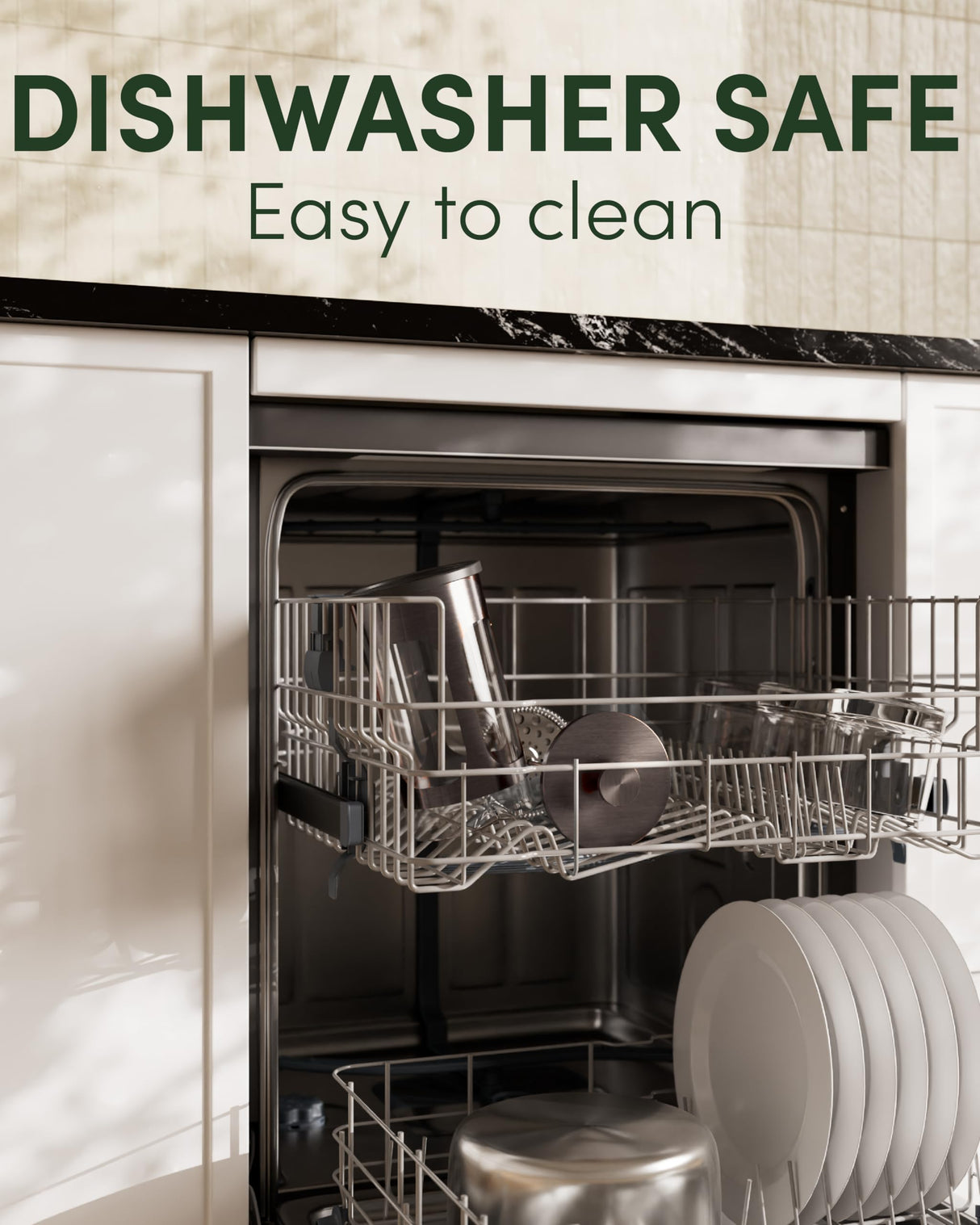 BAYKA 34 Ounce 1 Liter French Press Coffee Maker, Heat Resistant Thickened Borosilicate Glass Stainless Steel Brewer, Cold Brew Cafetera Teapot for Kitchen Travel Camping, Dark Pewter BAYKA