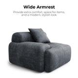 LIKIMIO 118" L-Shaped Modular Sectional Sofa for Living Room, Oversized 3-Seater Couch with Deep Seat, Movable Ottoman, No Assembly Needed, DIY Combination, Corduroy Upholstery, Dark Grey LIKIMIO