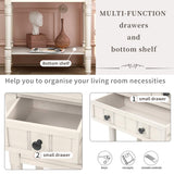 Lasadelgar 24" Small Console Table, Narrow Solid Wood Console Table with 3 Drawers and Open Shelf for Storage, Farmhouse Sofa Table for Living Room Lasadelgar