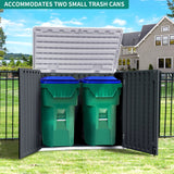 YITAHOME Outdoor Horizontal Storage Sheds w/o Shelf, Weather Resistant Resin Tool Shed, Multi-Opening Door for Storage of Bike, Trash Cans, Garden Tools, 35 cu ft, Waterproof, Lockable, Dark Gray YITAHOME