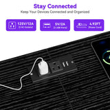 63.3 Inch Black Dresser for Bedroom, 10 Drawer Dresser TV Stand for 65 70 75 Inch TV, Fabric Chest of Drawers with LED Lights & Power Outlets, Long Entertainment Center for Closet, Living Room, Entryw GarveeHome