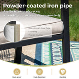 MIXPATIO 9 Pieces Outdoor Dining Set for 8, Patio Dining Set Wicker Rattan Chairs with Soft Cushion and Square Table with Umbrella Hole, Wicker Patio Table and Chairs for Backyard Porch MIXPATIO