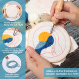 iienjoy Punch Needle Coasters Kit for Beginners Adults, 6 Pattern Embroidery Punch Needle Kits, Easy Tufted Rug Punch Decoration DIY Kit with Patterns, Tools, Yarns, Hoop, Instruction iienjoy