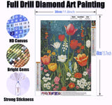 Yanfairy Wildflower Art Painting Kits for Adults, Full Drill Diamond Dots Paintings for Beginners, Round 5D Paint with Diamonds Pictures Gem Art Painting Kits DIY Crafts Kits 12x16inch Yanfairy