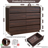 Standifurno Modern 8 Drawer Dresser, 47- Inch Wood Chest of Drawers with Large Storage, Walnut Dresser Closet for Bedroom, Living Room, Nursery. Standifurno