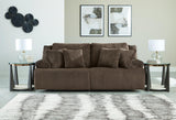 Signature Design by Ashley Top Tier Modern 2-Piece Reclining Sectional Loveseat with 4 Accent Pillows, Dark Brown Signature Design by Ashley
