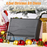 [ 20% Larger capacity ] Biometric Gun Safe for Handgun,Fingerprint Pistol Safe Box for Guns nightstand hidden gun storage for bedside Home Quick-Access large Ammunition Security Lock Box,Black XPEDITION