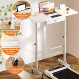 GTRACING Small Standing Desk Adjustable Height Small Computer Desk Mobile Portable Rolling Laptop Table with Wheels 32" Computer Workstation Sit Stand Desks Portable Standing Table Treadmill desks GTRACING