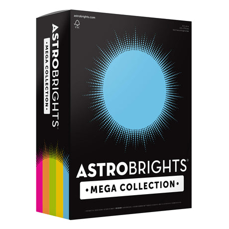 Astrobrights Mega Collection, Colored Cardstock,"Brilliant" 5-Color Assortment, 320 Sheets, 65 lb/176 gsm, 8.5" x 11" - MORE SHEETS! (91687), Assorted Astrobrights