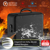 ENGPOW 5200°F Fireproof Document Bag with Lock,Upgraded Heat Insulated Fireproof＆Waterproof Box 8 Layers File Organizer,Portable Home Travel Safe Storage for Important Documents,Passports,Laptop ENGPOW