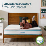 Linenspa 10 Inch Memory Foam and Spring Hybrid Mattress - Medium Feel - Bed in a Box - Quality Comfort and Adaptive Support - Breathable - Cooling - Perfect for a Guest Bedroom - King Size Linenspa