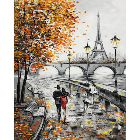 PRASIO Paint by Numbers Kit for Adults Beginner, Eiffel Tower Adult Paint by Number Kits on Canvas, DIY Acrylic Watercolor Oil Paint by Number for Adults for Home Decor Gift 16x20 Inch PRASIO