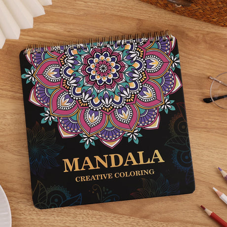 Mandala Coloring Book for Adults Relaxation and Teens Stress Relief, Spiral Coloring Book for Women, Hard Cover Spiral Bound Mindfulness Stress-Free Patterns for Adult to Relax Relieve Anxiety Gifts PAGEMORE