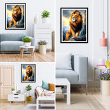 MXJSUA Lion Diamond Art Painting Kits for Adults, Full Drill Diamond Dots Paintings for Beginners, Round 5D Paint with Diamonds Pictures Gems Art Painting Kits DIY Crafts Kits 12x16 Inch MXJSUA