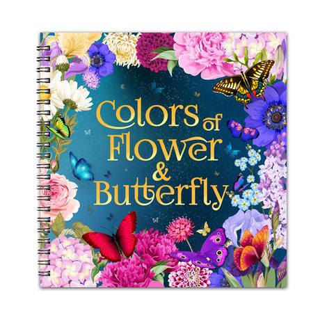 Ilyever Coloring Book for Women,30 Flower&Butterfly Coloring Book,Spiral Bound Coloring Books for Adults Relaxation and Stress Relief,Gifts for Women for Birthday,Thanksgiving and Christmas ilyever