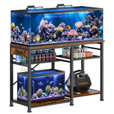 Kalrin 55-75 Gallon Aquarium Stand, 5-Tier Metal Frame Fish Tank Stand 40 Gallon Tank Stand 49.2" L*18.9" W Tabletop 780lbs Capacity (Vintage Brown, 55-75 Gallon) Kalrin